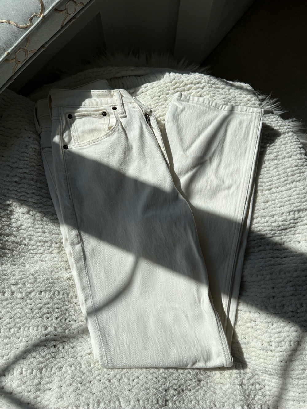 Abercrombie White Straight-Leg Jeans